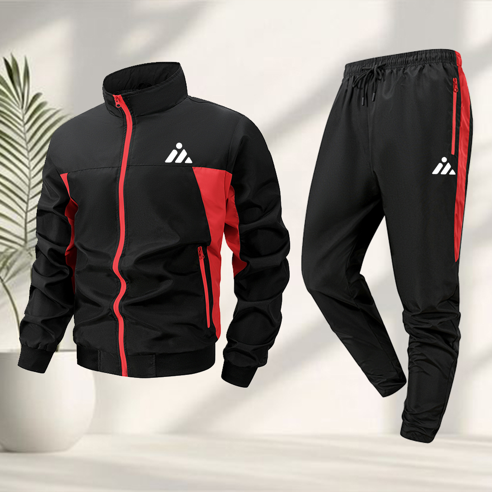 Cycling Gear Men - Setelan Olahraga Kasual Pria Jaket Ritsleting