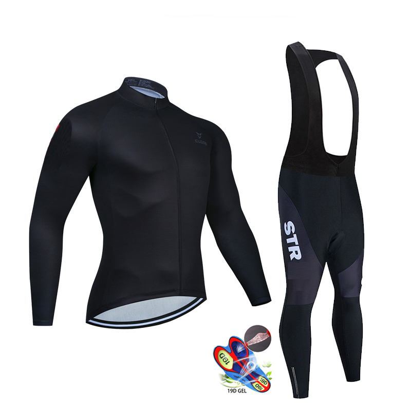 Cycling Gear Leaderboard - Set Jersey Bersepeda Hitam Musim Gugur